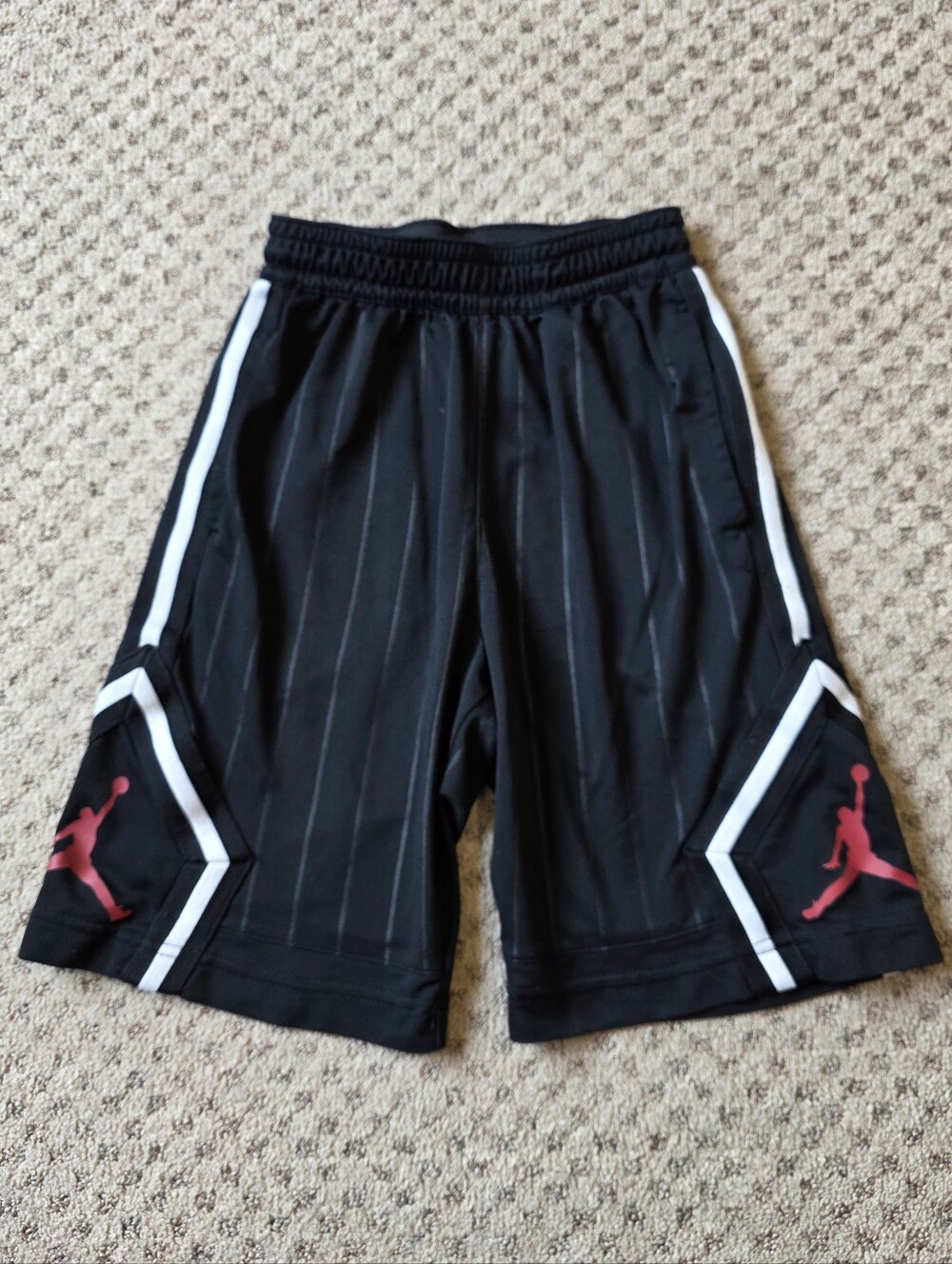 Jordan Black Shorts with White Trim and Red Jumpman